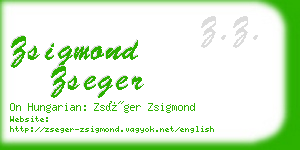zsigmond zseger business card